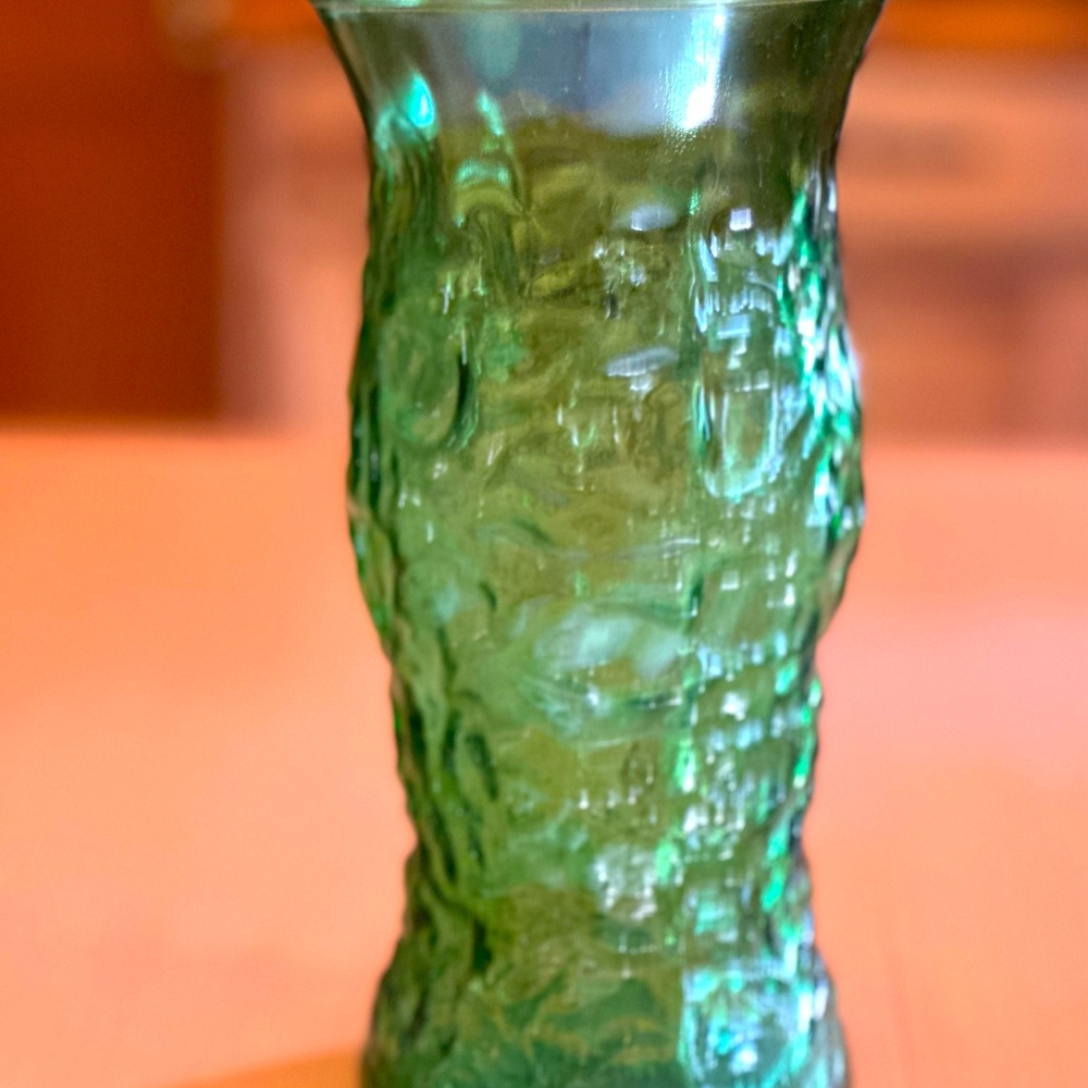 Large depression glass vase